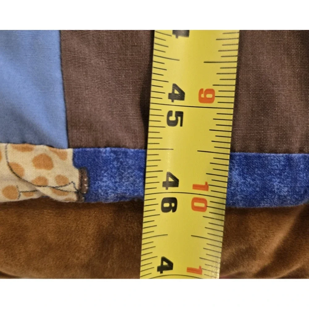 Handmade‎ Quilt Design Baby Blanket Various Animal Pattern Blue Brown 46